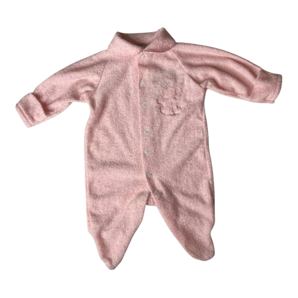 Bright Future 90s Vintage Pink Bear Sleeper Sz Newborn